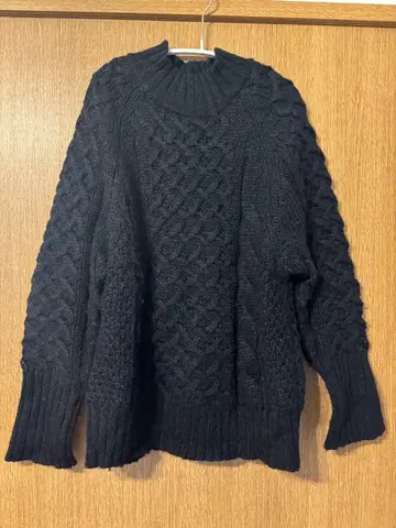 Ungrid 블랙 케이블 니트 스웨터 F