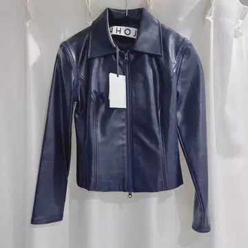 JOHN 존 네이비 가죽 자켓