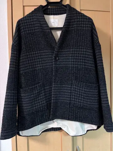 prit 다크 그레이 체크 무늬 자켓