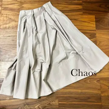 Chaos 카오스 타프타 플레어 스커트 그레이지