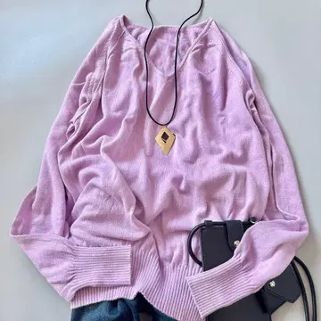 프레임워크 캐시미어 혼방 긴팔 니트 라벤더