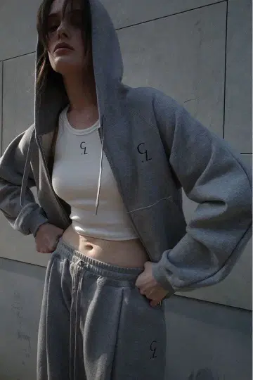 CLANE LOGO COMPACT ZIP UP HOODIE