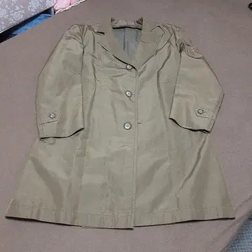 다크 브라운 베이지 광택 있는 트렌치코트 나일론제