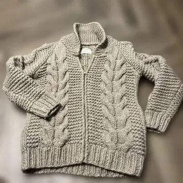 ungrid 케이블 니트 가디건 베이지