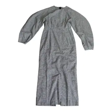 [ 새상품급 ] CLANE 클라네 체크 무늬 벌룬 슬리브 롱 원피스