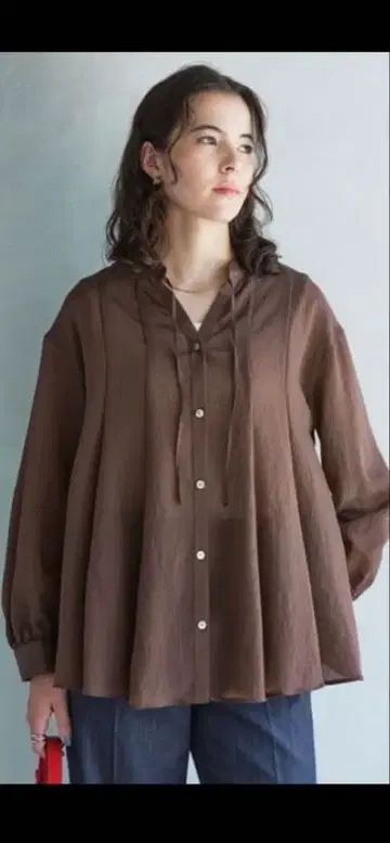 [ 결론 시리즈 ] 밀피유 플레어 블라우스 브라운