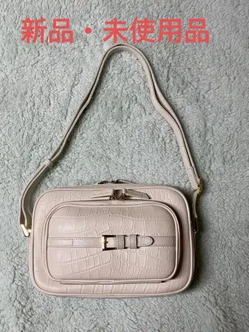 CABRINOUVE 소가죽 악어 엠보싱 숄더백 화이트