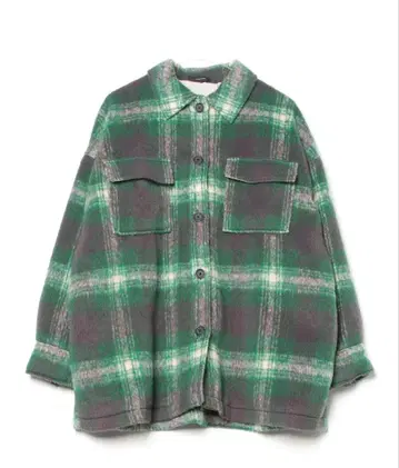 JEANSIS 샤기 체크 셔츠 자켓