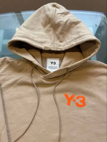 Y-3 베이지 후드티 후드 부착