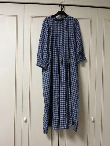 45r 45rpm 인도 얇은 면 체크 원피스 [ 새상품급 ]