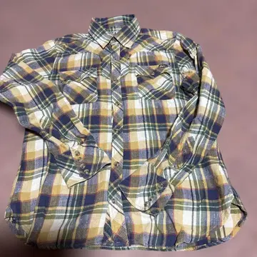 TMT 체크 무늬 긴팔 셔츠 플란넬 셔츠 M