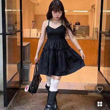 nugu VISCO 셔링 티어드 미니 원피스