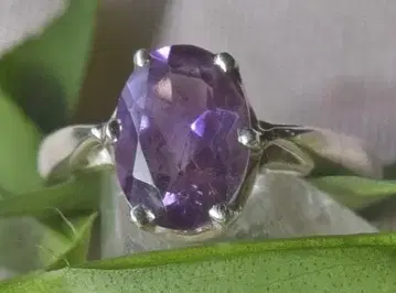 9.5호 인클루전 쿼츠 오벌 패싯 컷 실버 반지 239