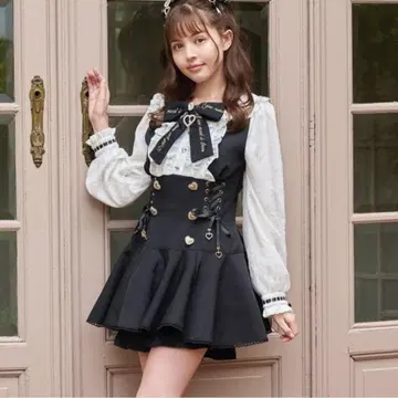 LIZLISA 프릴 리본 셋업 블랙