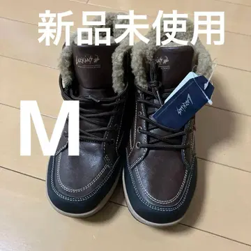 LARKINS 브라운 퍼 하이컷 부츠 M