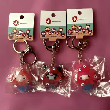 만박 미야쿠미야쿠 산리오 입체 마스코트 클리어 컬러 키링 3종 새상품