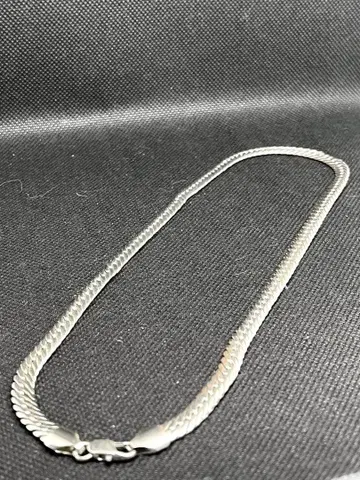 실버 체인 목걸이 플랫형 스네이크 약 45cm 30g