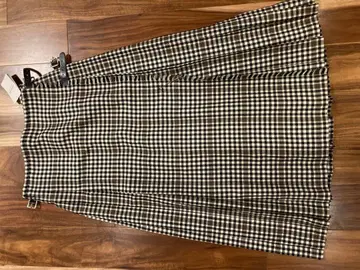 TARA MILLS 체크 무늬 롱 스커트 38