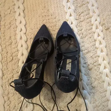 다크 블루 스웨이드풍 하이힐