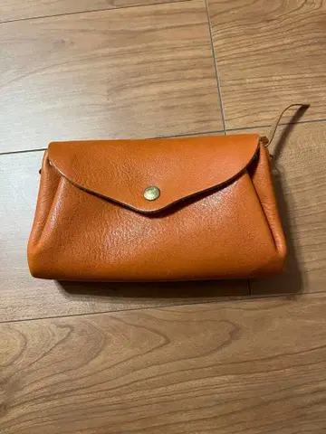 kissora 오렌지 가죽 숄더백