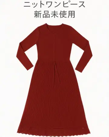 미 니트 원피스 레드 미사용 새상품