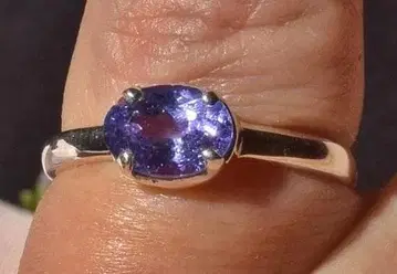 13호 탄자나이트 오벌 패싯 컷 실버 반지 347