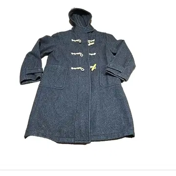 다크 블루 더플 코트 후드 부착