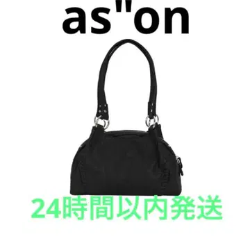 as on 블랙 가죽 핸드백 S 사이즈