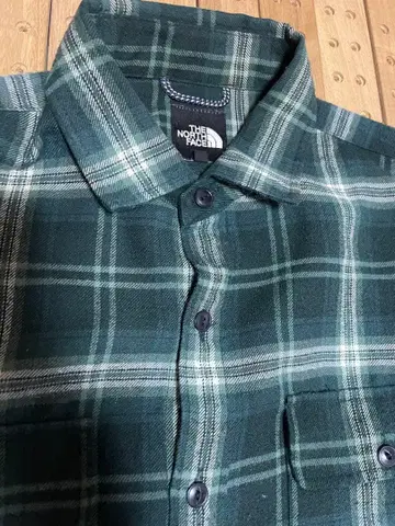 THE NORTH FACE 긴팔 셔츠 다크 그린 체크 L