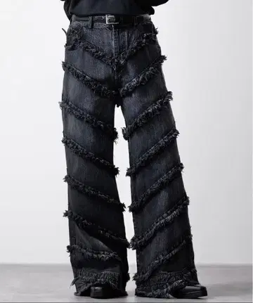 clel Hard Fringe Denim Pants