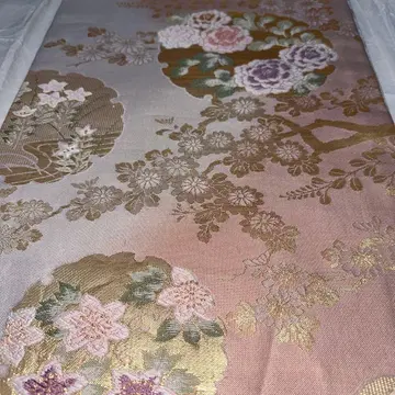 후쿠로 오비 순수 실크 옅은 핑크 은실 금실 육통 당직 후쿠로 오비 포멀