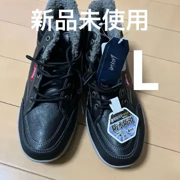 LARKINS 블랙 퍼 하이컷 부츠 L