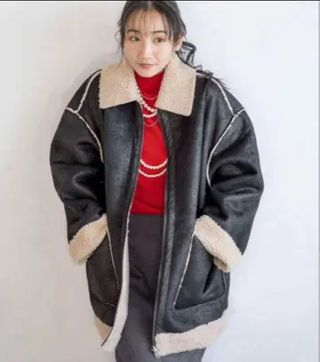 로리즈팜 리버서블 보아 집업 블루종