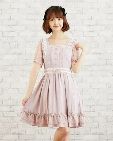 LIZ LISA 하트 튤 레이어드 원피스 핑크