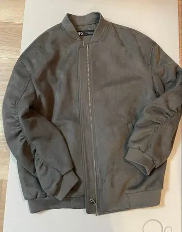 새상품급 ZARA MA-1 봄버 자켓 그레이 스웨이드풍