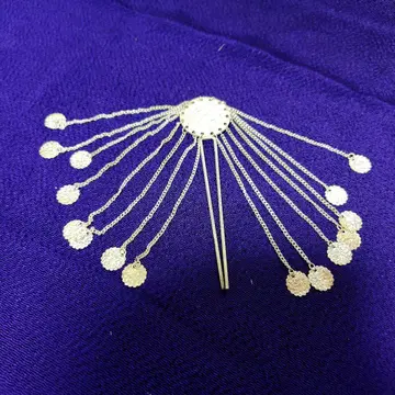 금속제 꽃 무늬 머리 장식 헤어콤 [ 대 ]