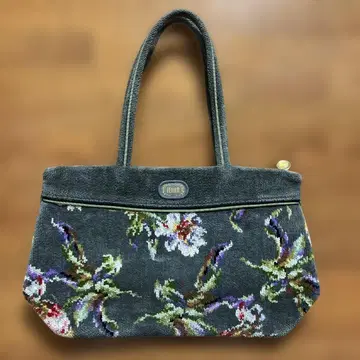 [ FEILER ] 꽃무늬 자수 그레이 핸드백