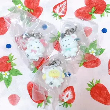 산리오 메지루시 액세서리 캡슐 토이 메지루시 참 후와후와 스노우