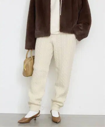 [ 새상품 ] SLOBE IENA 아란 케이블 니트 팬츠