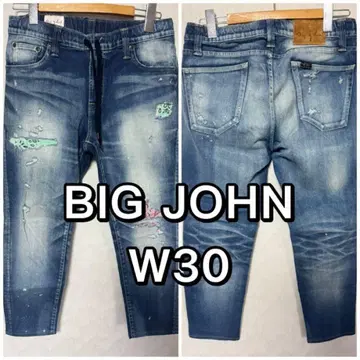 BIGJOHN 빅존 데님 청바지 W30 데미지 리페어 반다나