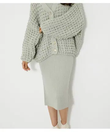 rienda 볼륨 가디건 세트 타이트 원피스