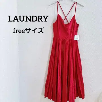 1점만 LAUNDRY [free 사이즈] 빨간색 슬리브리스 원피스 드레스