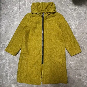 Or Fine M 사이즈 아크릴 혼방 롱 코트 머스타드