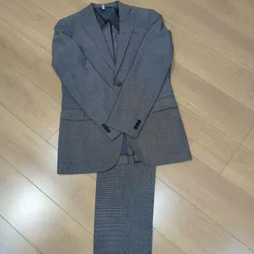 그레이 체크 무늬 비즈니스 정장 세트