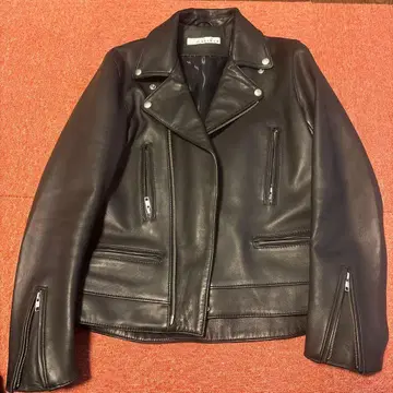 m's SALUTE 블랙 더블 라이더 자켓