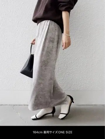 손세탁 가능 스노우 크러쉬 폴리에스테르 벨로아 허리 밴딩 스커트