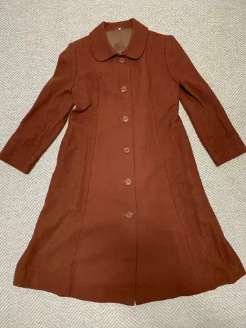 브라운 울 롱 코트 빈티지