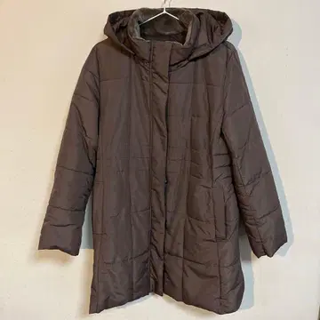 후드 부착 브라운 다운 자켓 L 사이즈