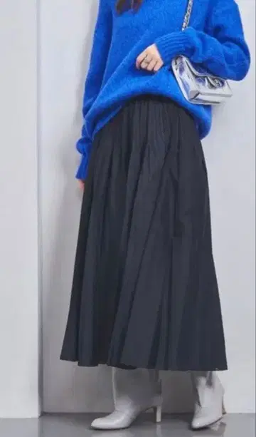 택 포함 미사용 새상품 UNITEDARROWS 오간자 포켓 플리츠 스커트