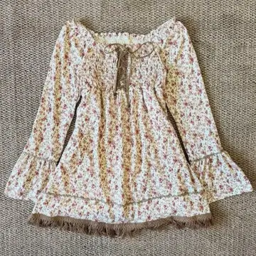 코케트코어 발레코어 히메갸루 꽃무늬 원피스 튜닉 모리걸